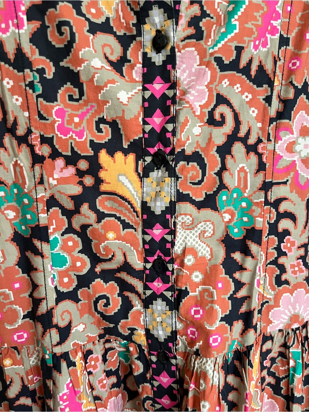 Love the label Floral Midi Dress with Pink and Black Paisley Print size M - Picture 13 of 14